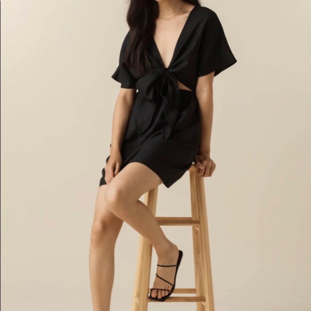 Vetta The Convertible Wrap Mini Dress in black, large